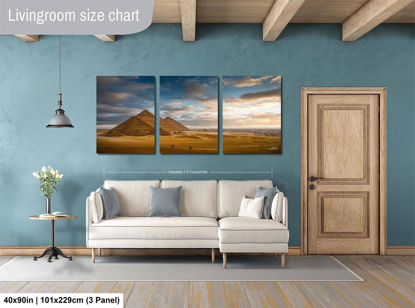 Giza Pyramids Sunset Print – Desert Fine Art, Golden Hour Wall Art