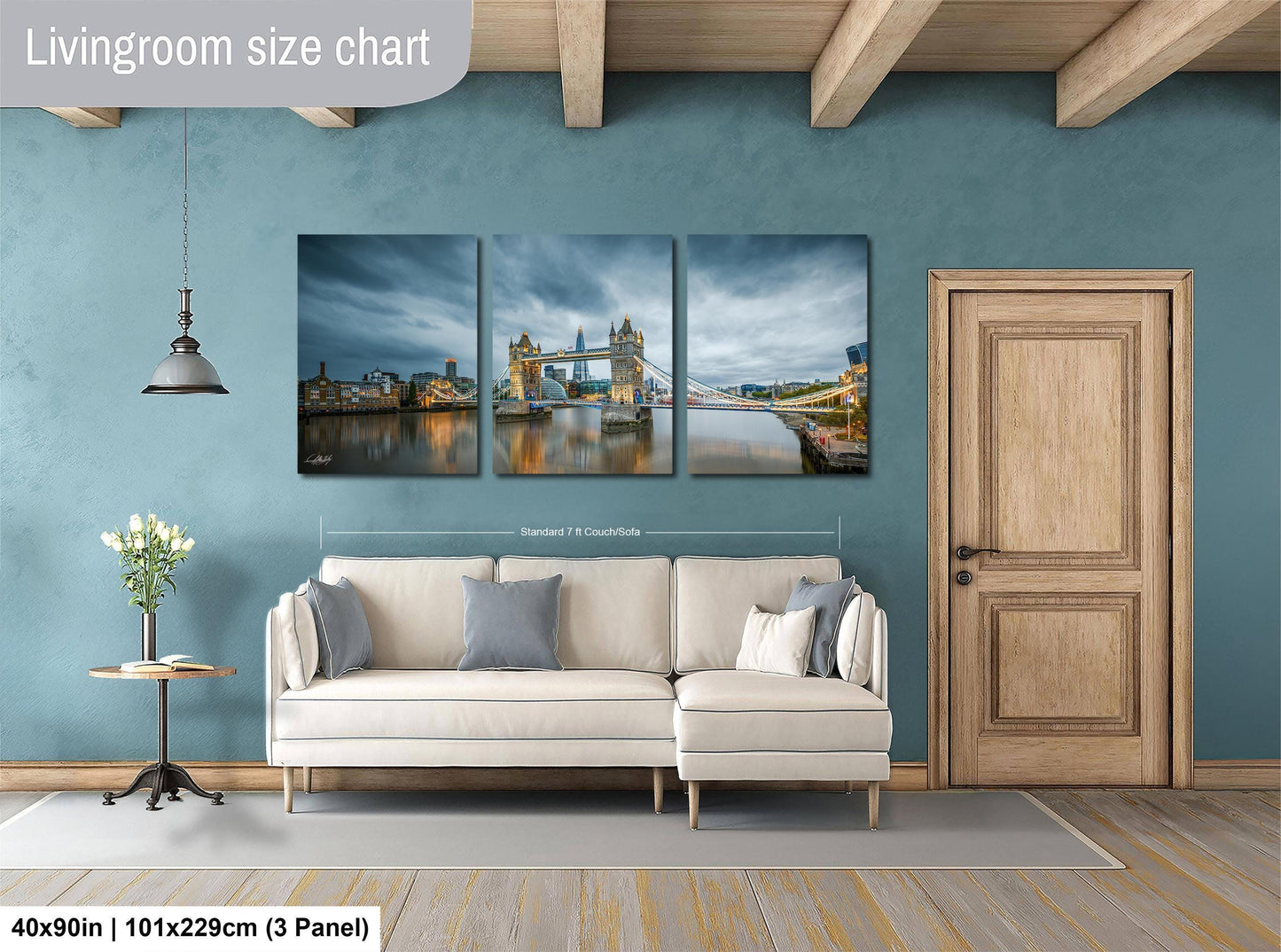 Tower Bridge Art Print – London Skyline Art with Blue Hour Sunset Glow