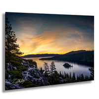 Emerald Bay Lake Print – Serene Mountain Scene With Calming Pine Tree Art