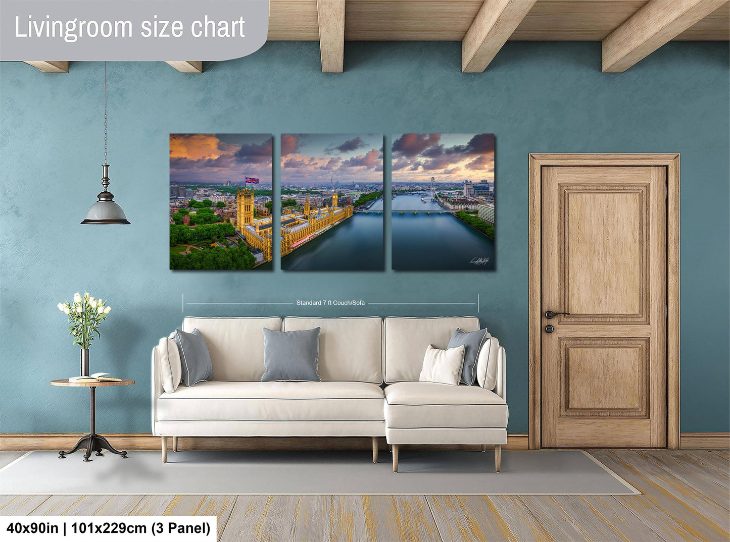 Westminster Abbey Wall Art – London Cityscape Art with Big Ben Golden Hour Print