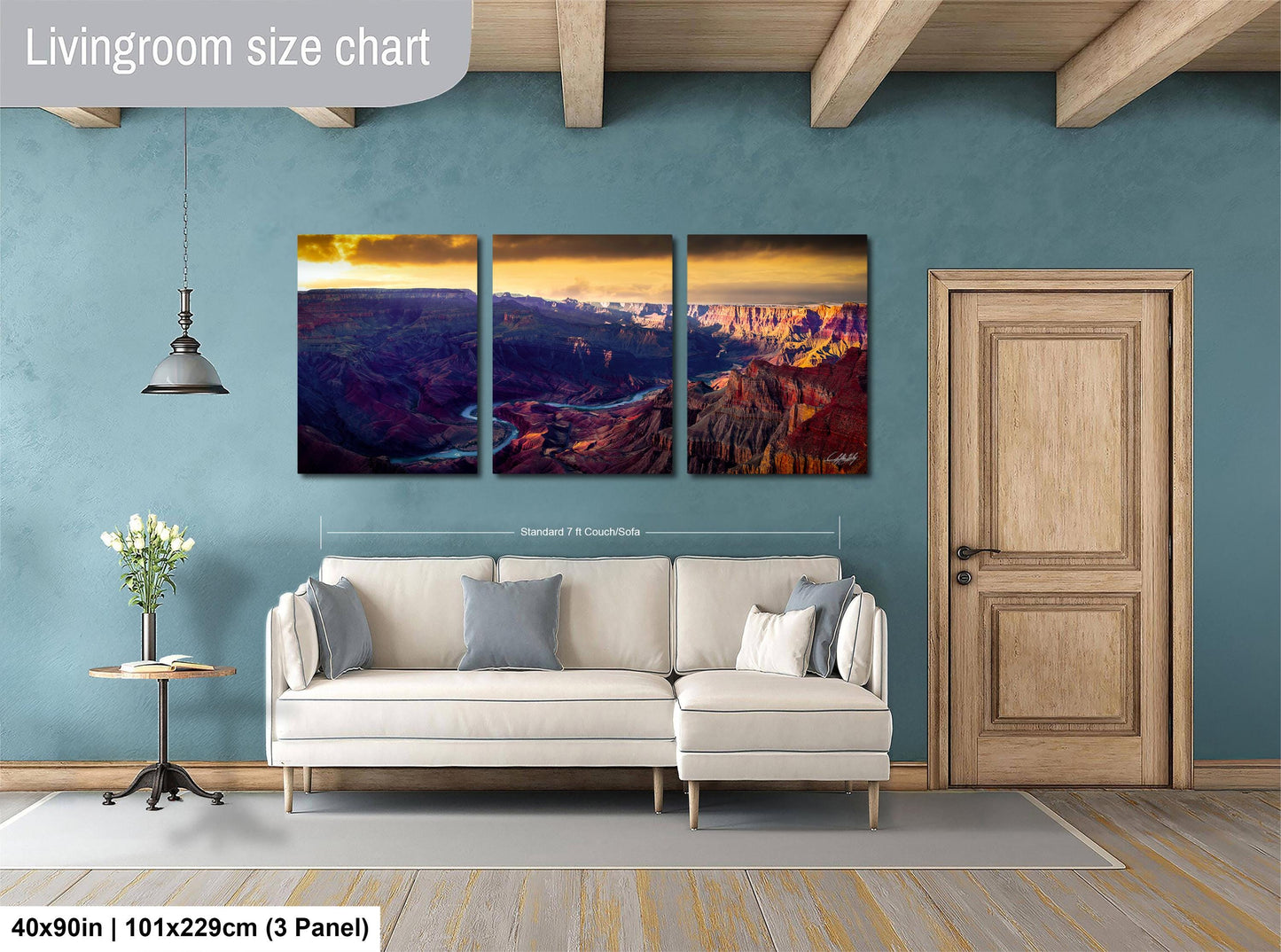 Grand Canyon Sunset Print - Hopi Point Arizona Desert Scenic Art With Warm Glow