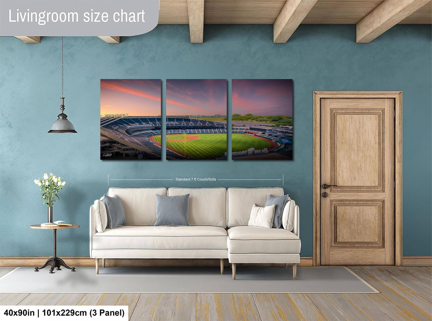Royals Baseball Canvas - Kauffman Stadium Art | Sunset Stadium Wall Art