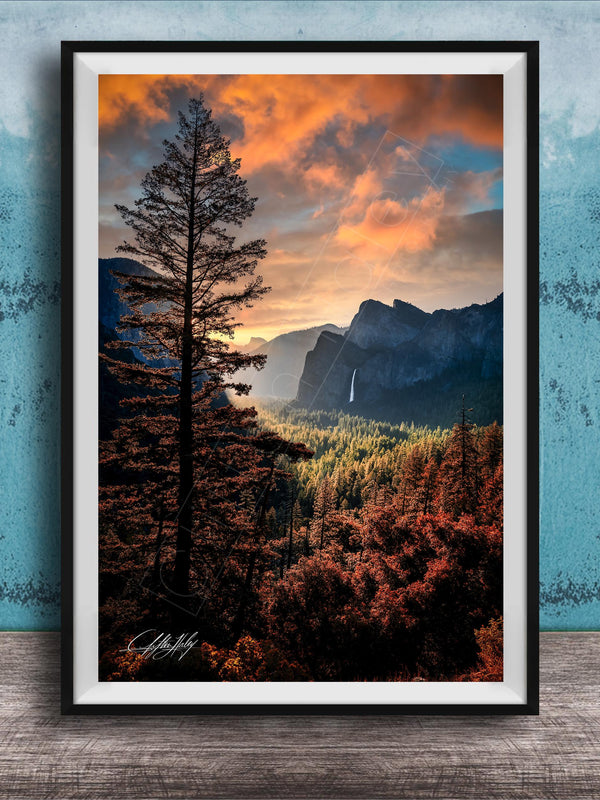 Yosemite Tunnel View Print – Half Dome Artwork with Sunrise Landscape Art