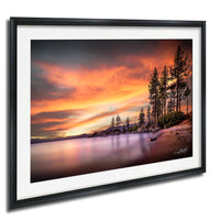 Lake Tahoe Sunset Print – Fine Art Landscape on Archival Paper | Signed Artist Work