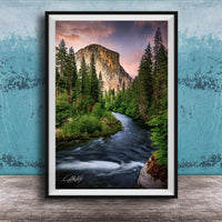 El Capitan Yosemite Print – Scenic Nature Artwork | Merced River Photo Wall Decor