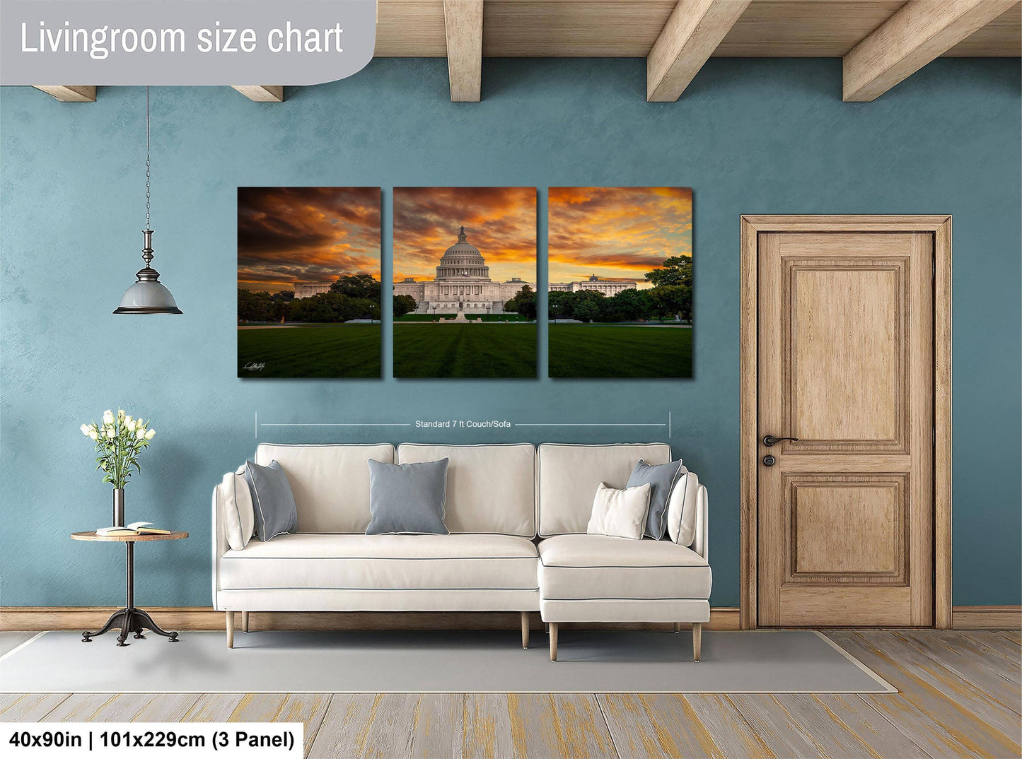 Washington DC Capitol Poster – Historic WPA Style Print With Sunrise Sunset