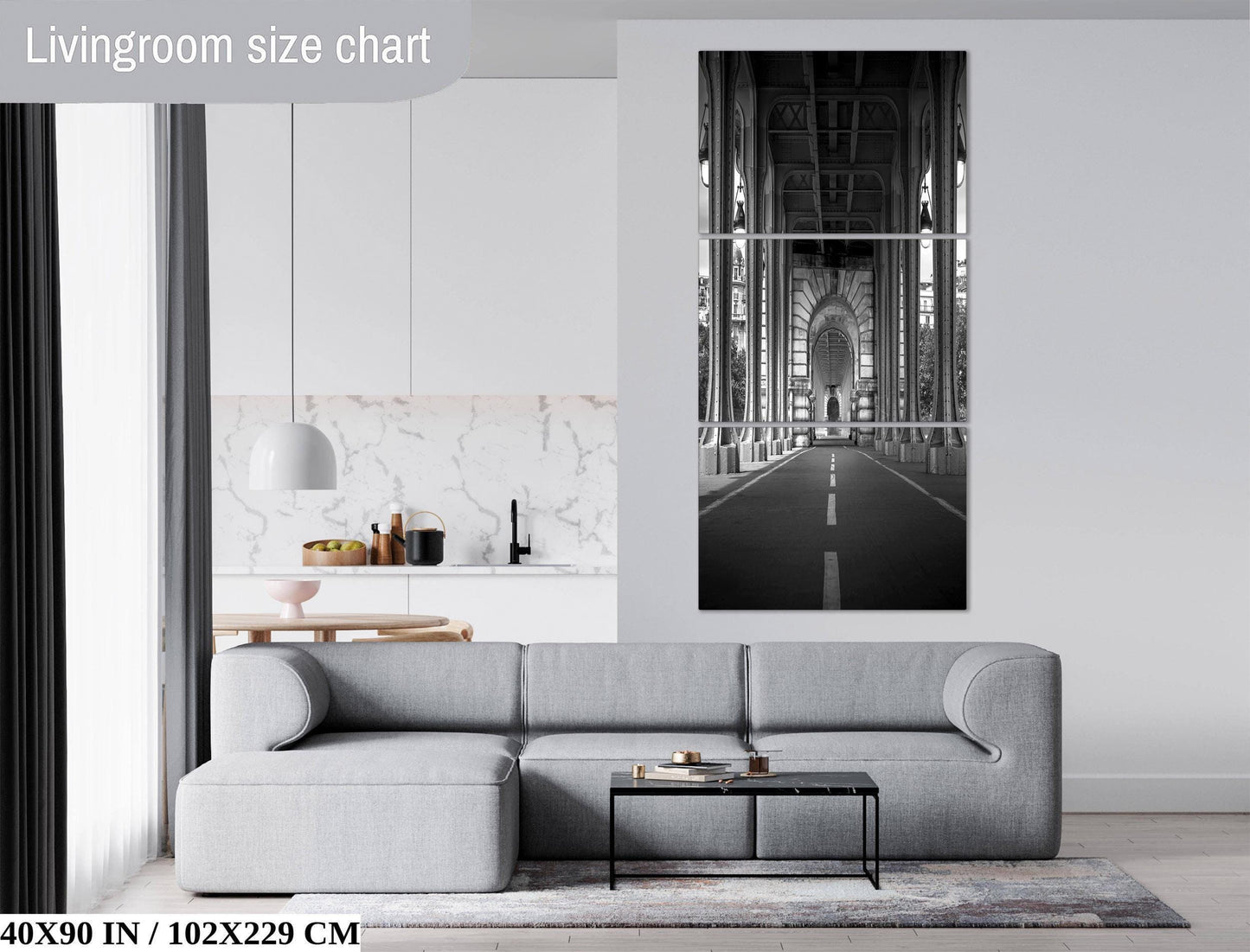 Paris Bridge Wall Art – Pont de Bir Hakeim Black and White Photo Gallery Print