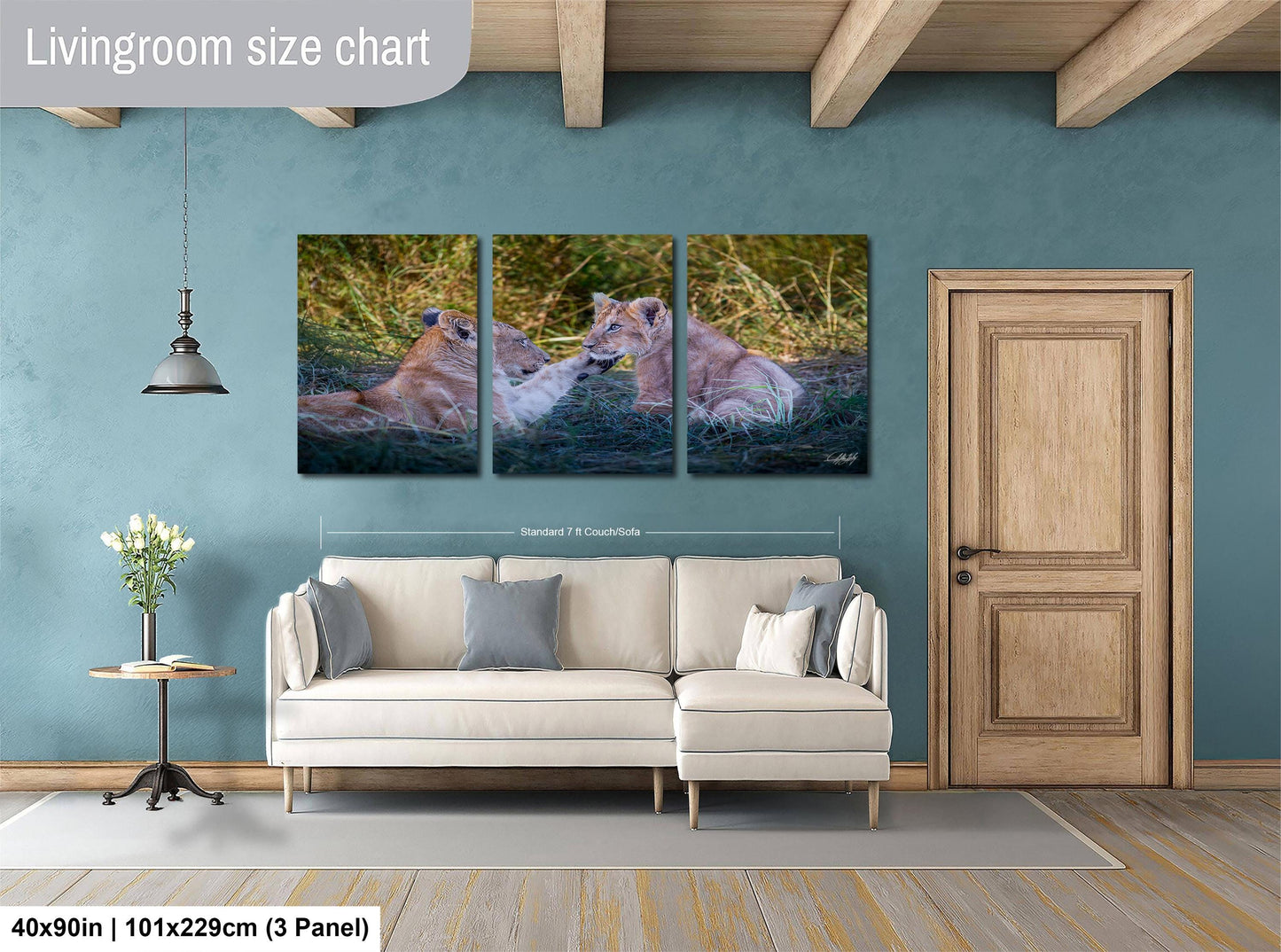 Lion Cub Wall Art – African Safari Print | Maasai Mara Wildlife Nursery Decor