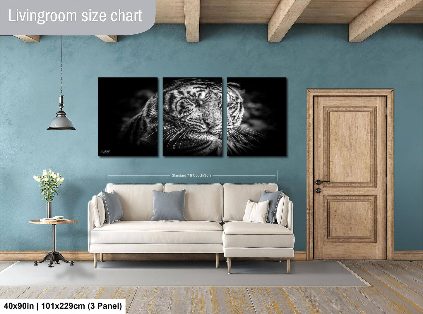 Tiger Wall Art - Sumatran Tiger Art | Jungle Wall Decor & Boho Tropical Decor