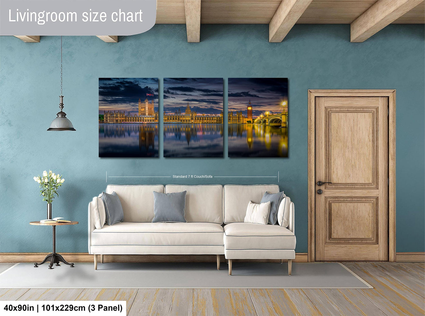 Westminster Abbey Wall Art – London Cityscape Art | Big Ben Golden Hour Print