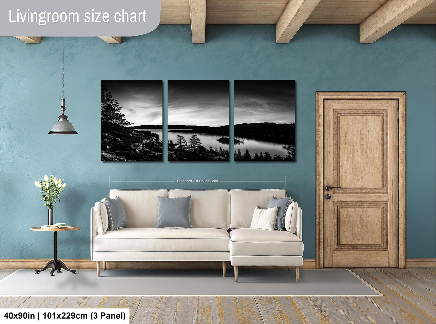 Emerald Bay Lake Print – Serene Mountain Landscape Art | Black & White Fine Art