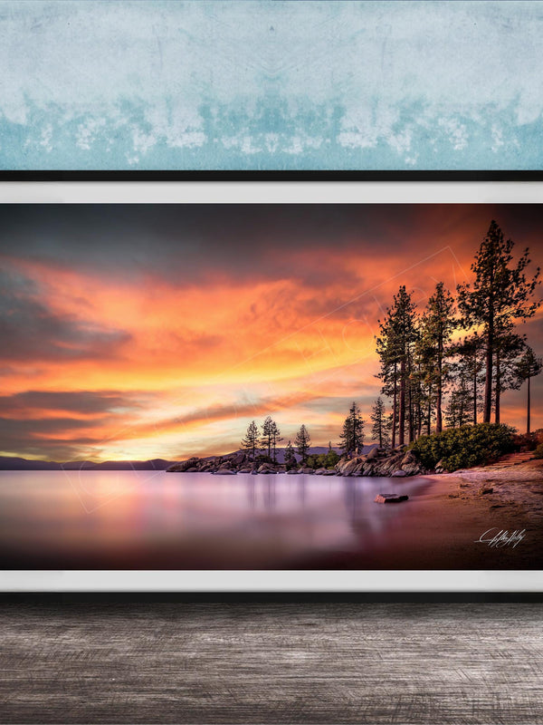 Lake Tahoe Sunset Print – Fine Art Landscape on Archival Paper | Signed Artist Work