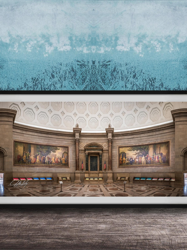 national archives rotunda wall art, washington dc historic interior print, american democracy fine art, constitutional heritage decor, patriotic office wall art, marble rotunda photography, declaration constitution artwork, museum quality architecture print, timeless government building art, luxury history themed decor