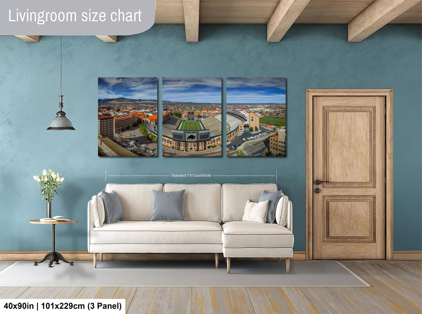 Colorado University Art – Buffaloes Wall Art | Folsom Field Print & Rocky Mountains