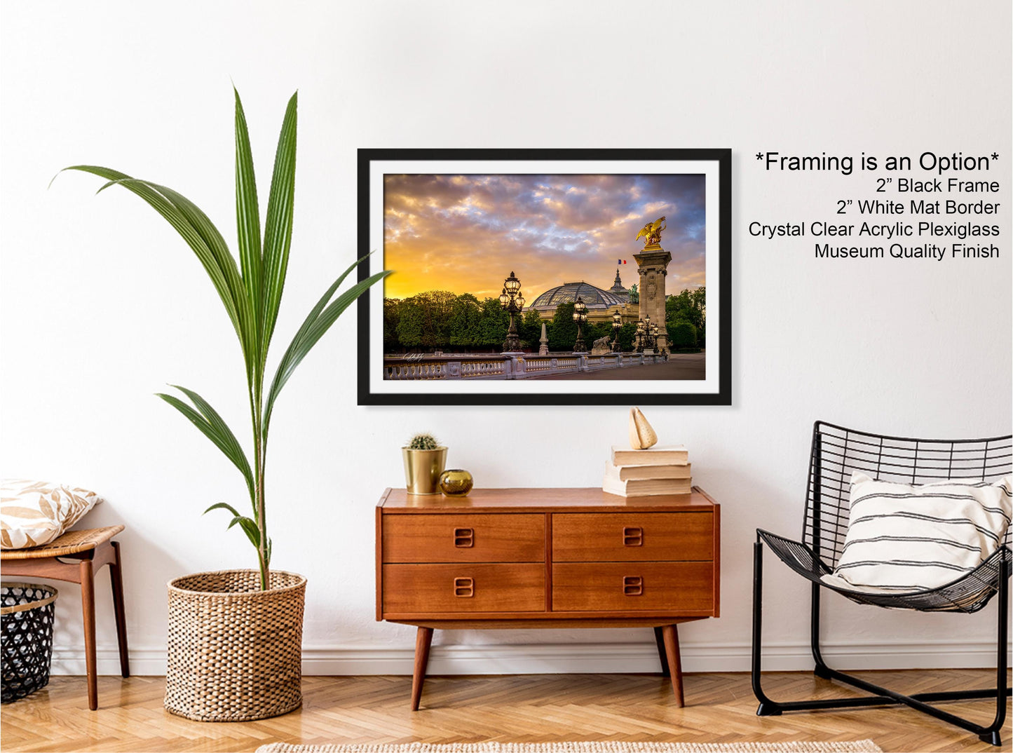 a picture hanging on the wall of a living room