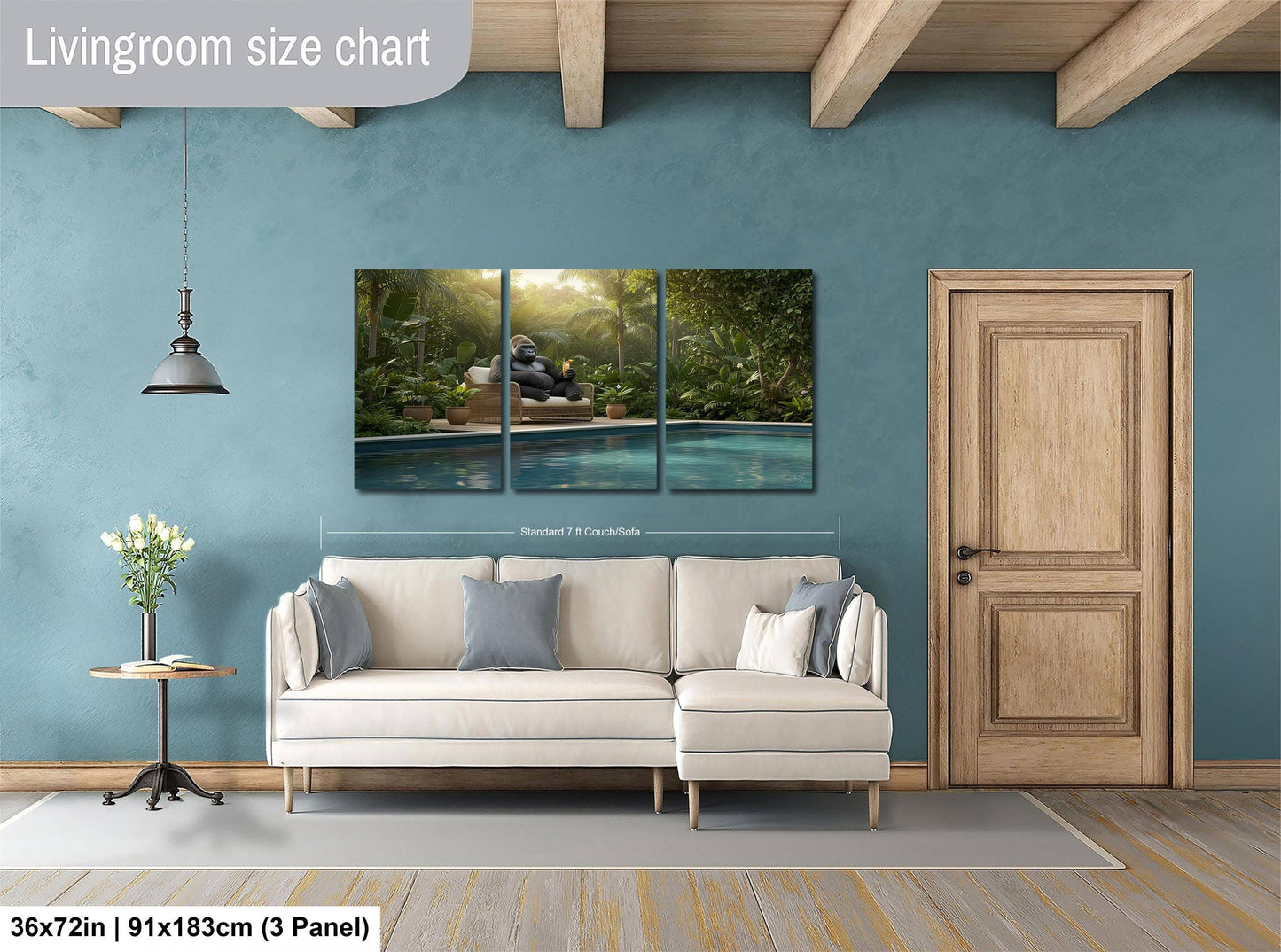 Gorilla Wall Art – Silverback Gorilla Print | Bwindi Forest Jungle Scene