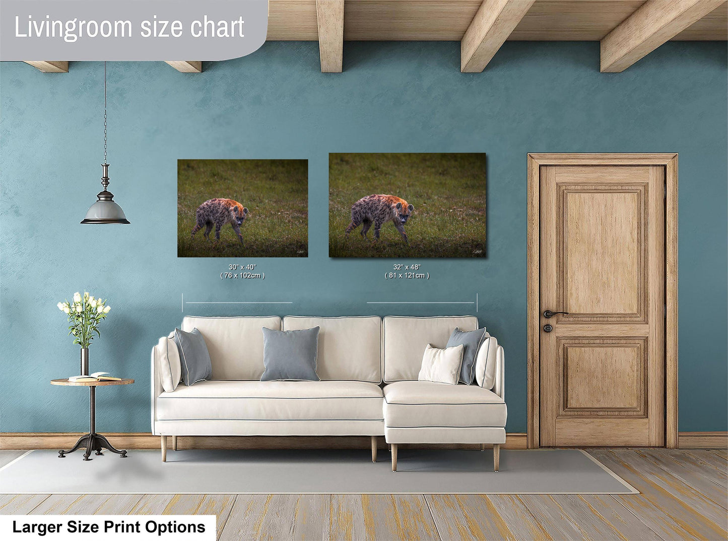 This fine art wildlife photograph captures a striking moment in the Maasai Mara, where a lone hyena pauses mid-step and meets the viewer with a powerful, unforgettable gaze. Often misunderstood, the hyena represents intelligence, resilience, and survival within the African safari ecosystem. This piece is perfect for collectors who appreciate raw, authentic wildlife moments and want to bring depth, character, and conversation into their home or office décor.