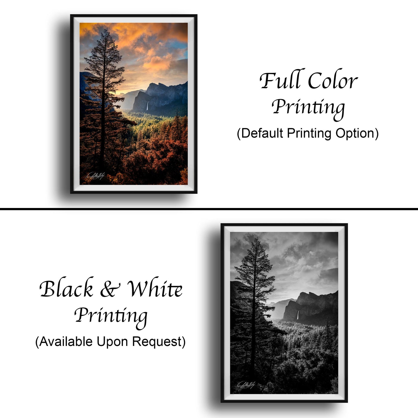 Yosemite Tunnel View Print – Half Dome Artwork with Sunrise Landscape Art