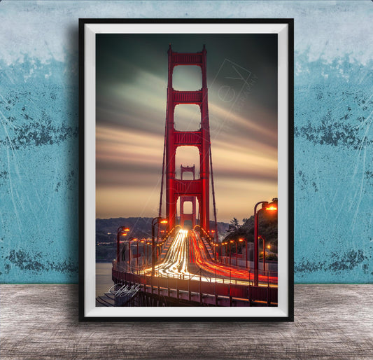 Golden Gate Bridge Art Print - San Francisco Poster | Sunrise Photography Print