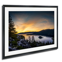 Emerald Bay Lake Print – Serene Mountain Scene With Calming Pine Tree Art