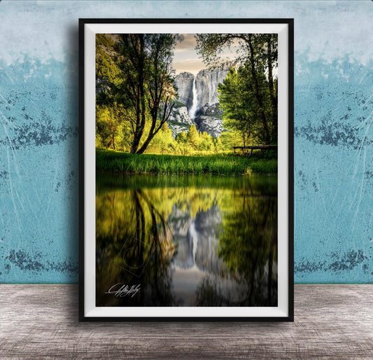 Yosemite National Park Print - Merced River Landscape | Sunrise Colors Artwork