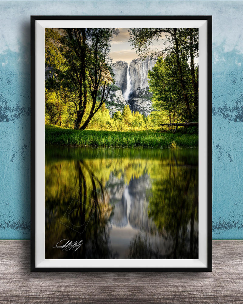 Yosemite National Park Print - Merced River Landscape | Sunrise Colors Artwork