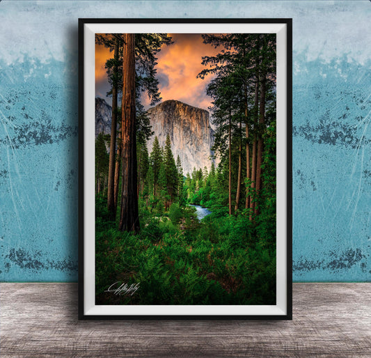 Yosemite Landscape Print – El Capitan Photography | Merced River Sunrise Wall Decor