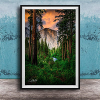Yosemite Landscape Print – El Capitan Photography | Merced River Sunrise Wall Decor