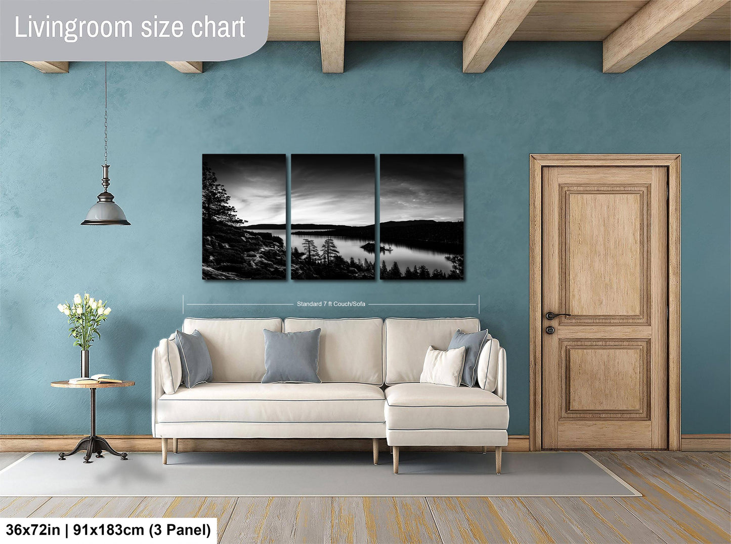 Emerald Bay Lake Print – Serene Mountain Landscape Art | Black & White Fine Art