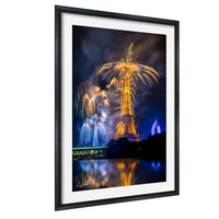Paris Fireworks Print - Eiffel Tower Art With Bastille Day Celebration Fireworks Night