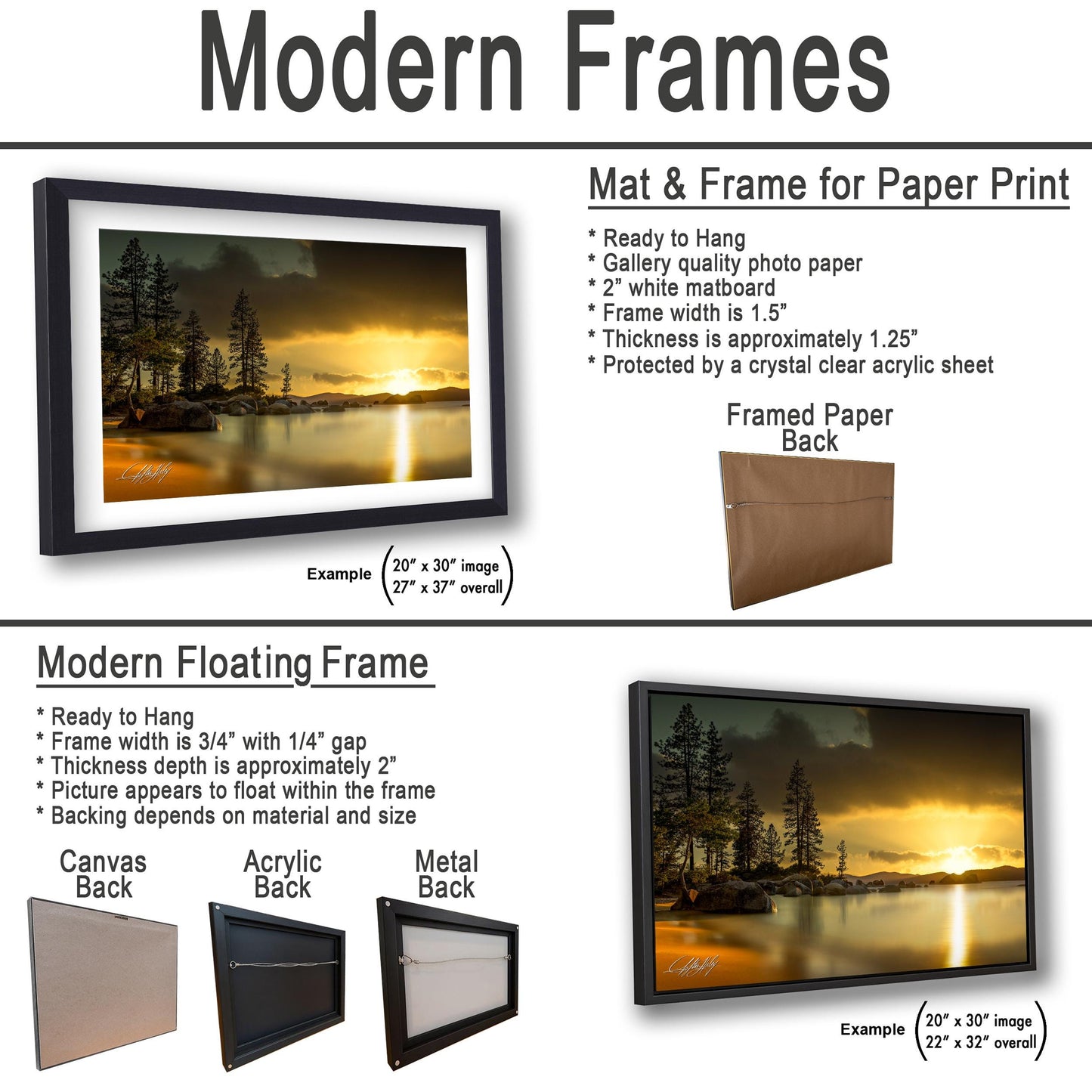 Lake Tahoe Sunset Print – Signed Artist Art | Sands Harbor Lake Landscape