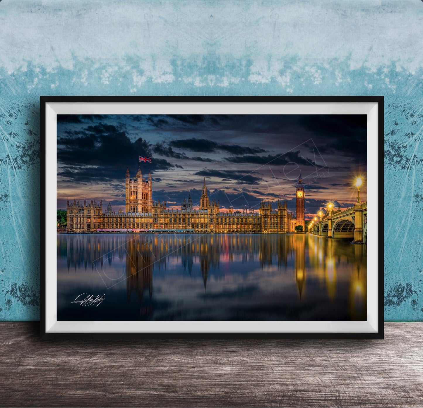 Westminster Abbey Wall Art – London Cityscape Art | Big Ben Golden Hour Print