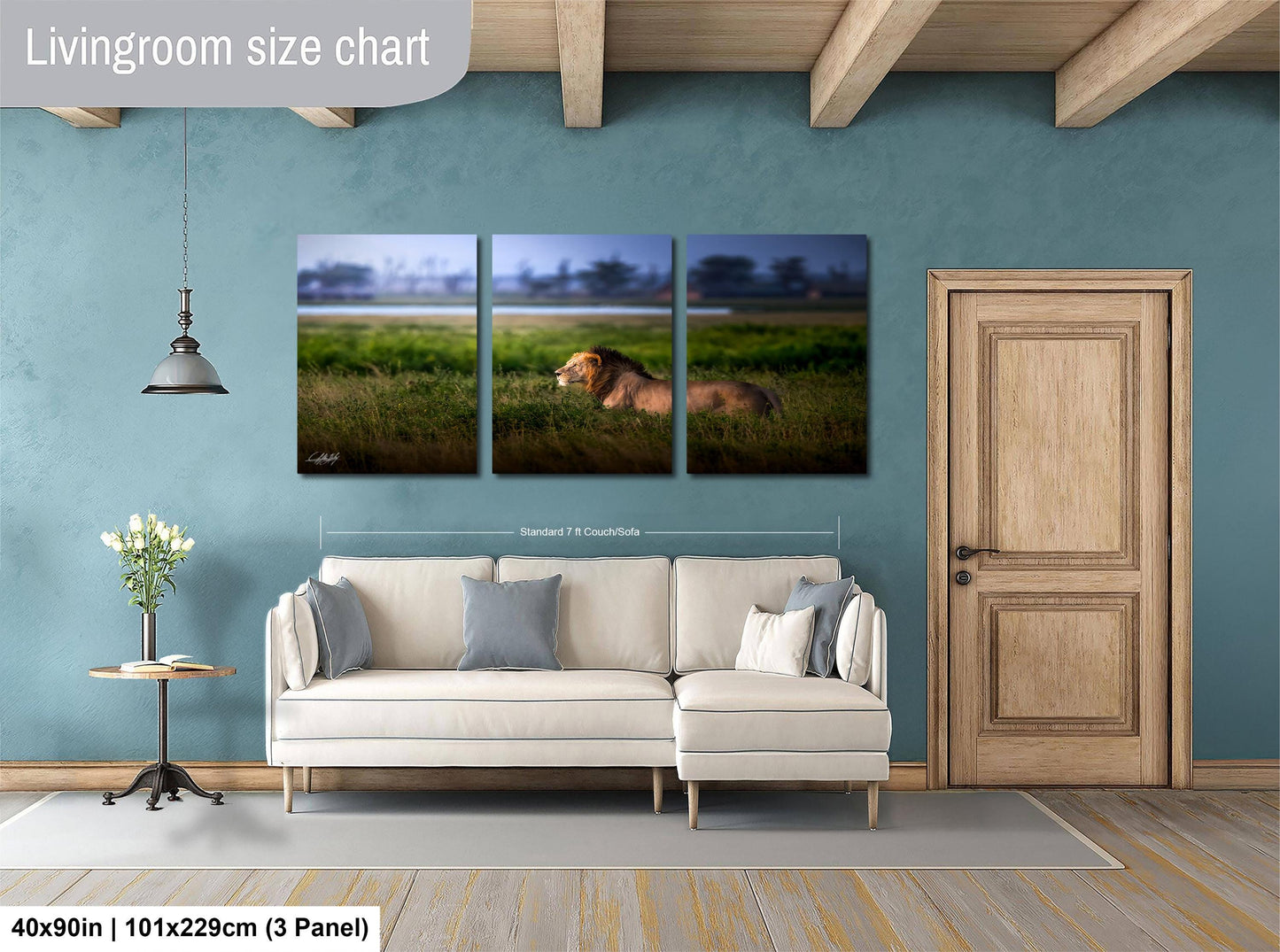 Lion Wildlife Wall Art - Maasai Mara Safari Boho Animal Print Decor