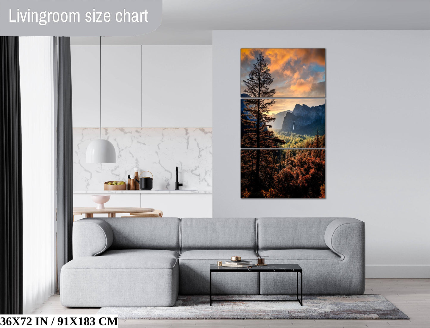 Yosemite Tunnel View Print – Half Dome Artwork with Sunrise Landscape Art