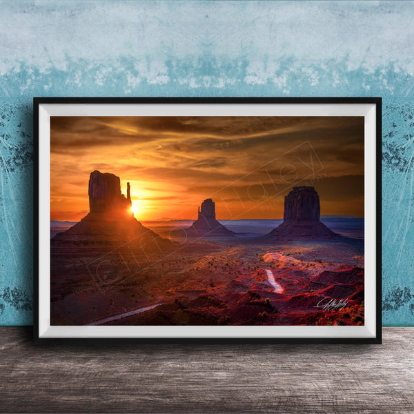 Monument Valley Print – Southwestern Desert Art | Sunrise Sunset Landscape Photo