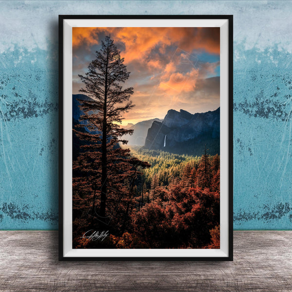 Yosemite Tunnel View Print – Half Dome Artwork with Sunrise Landscape Art