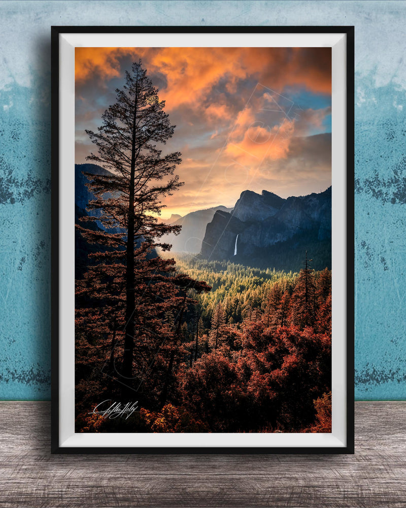 Yosemite Tunnel View Print – Half Dome Artwork with Sunrise Landscape Art