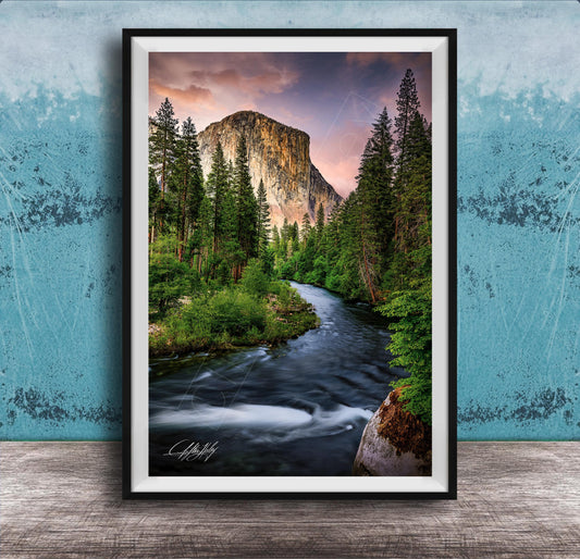 El Capitan Yosemite Print – Scenic Nature Artwork | Merced River Photo Wall Decor