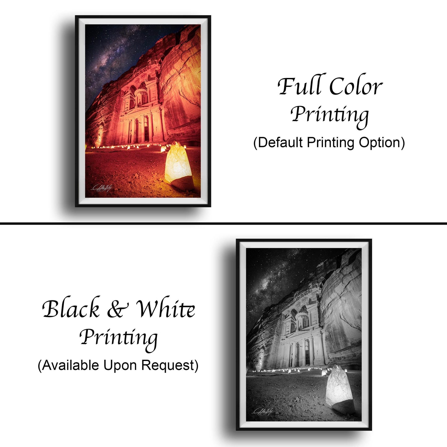 Petra Fine Art Print – Milky Way Photography | Desert Wall Art, Rose City Decor