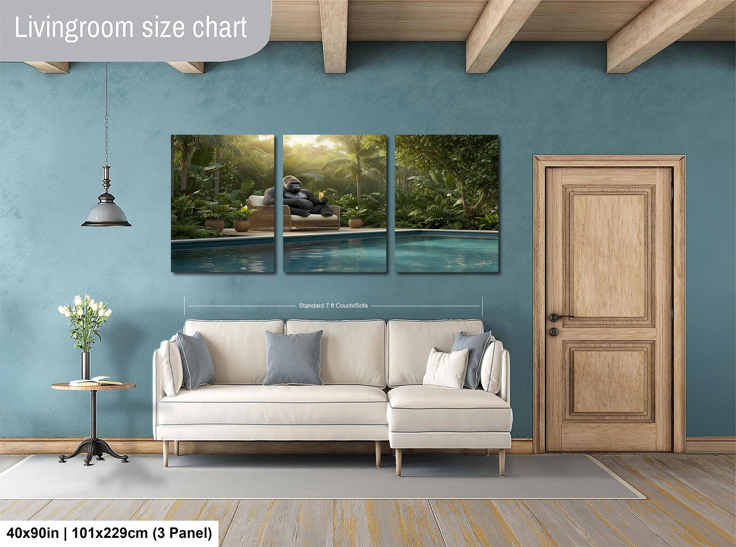 Gorilla Wall Art – Silverback Gorilla Print | Bwindi Forest Jungle Scene