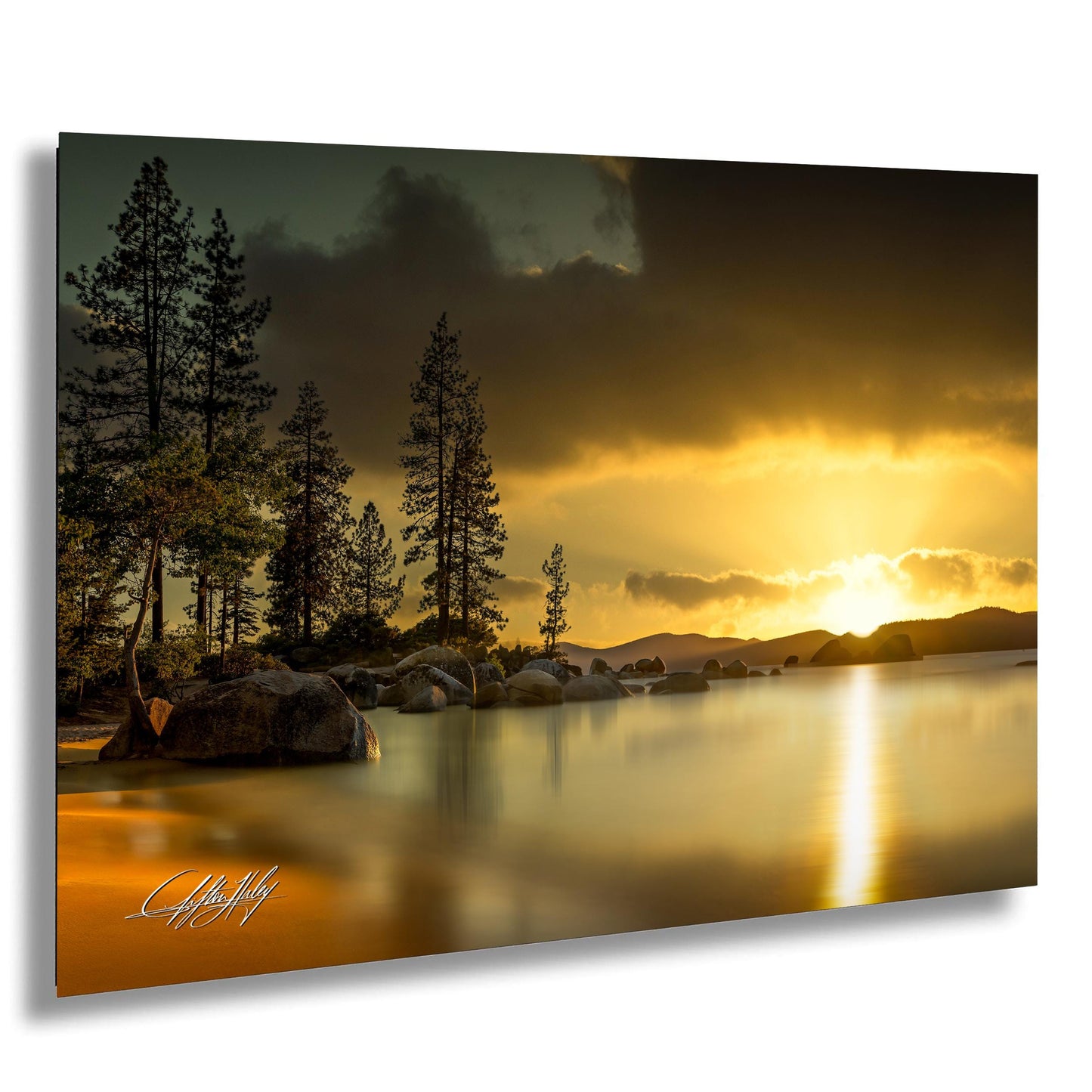 Lake Tahoe Sunset Print – Signed Artist Art | Sands Harbor Lake Landscape