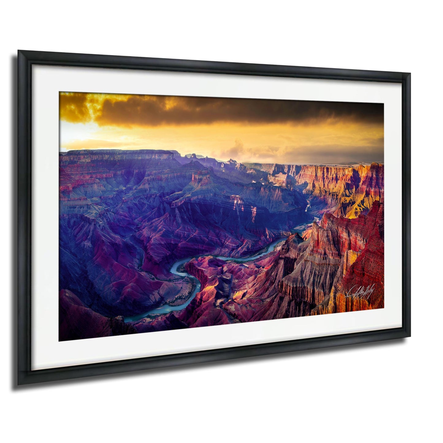 Grand Canyon Sunset Print - Hopi Point Arizona Desert Scenic Art With Warm Glow
