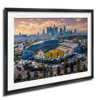 Dodgers Wall Art – Dodger Stadium Print | LA Baseball Decor & Skyline Illustration