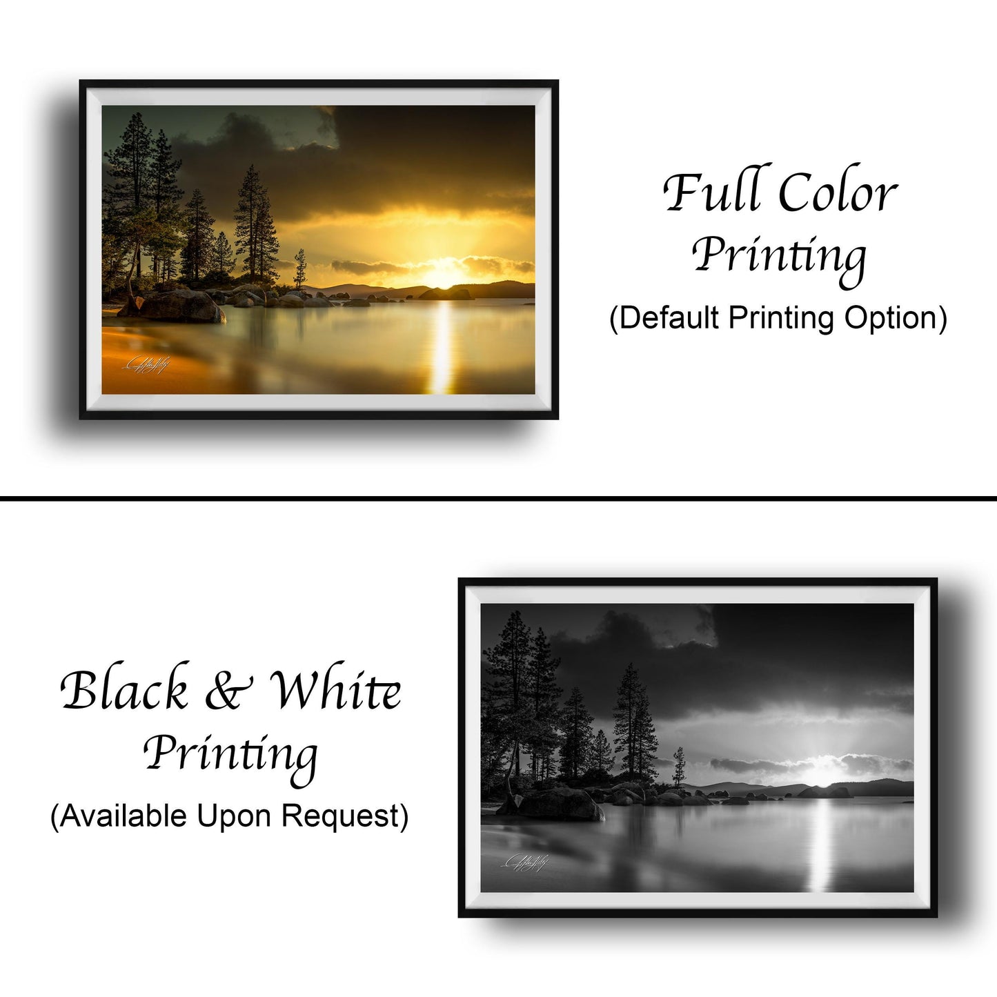 Lake Tahoe Sunset Print – Signed Artist Art | Sands Harbor Lake Landscape
