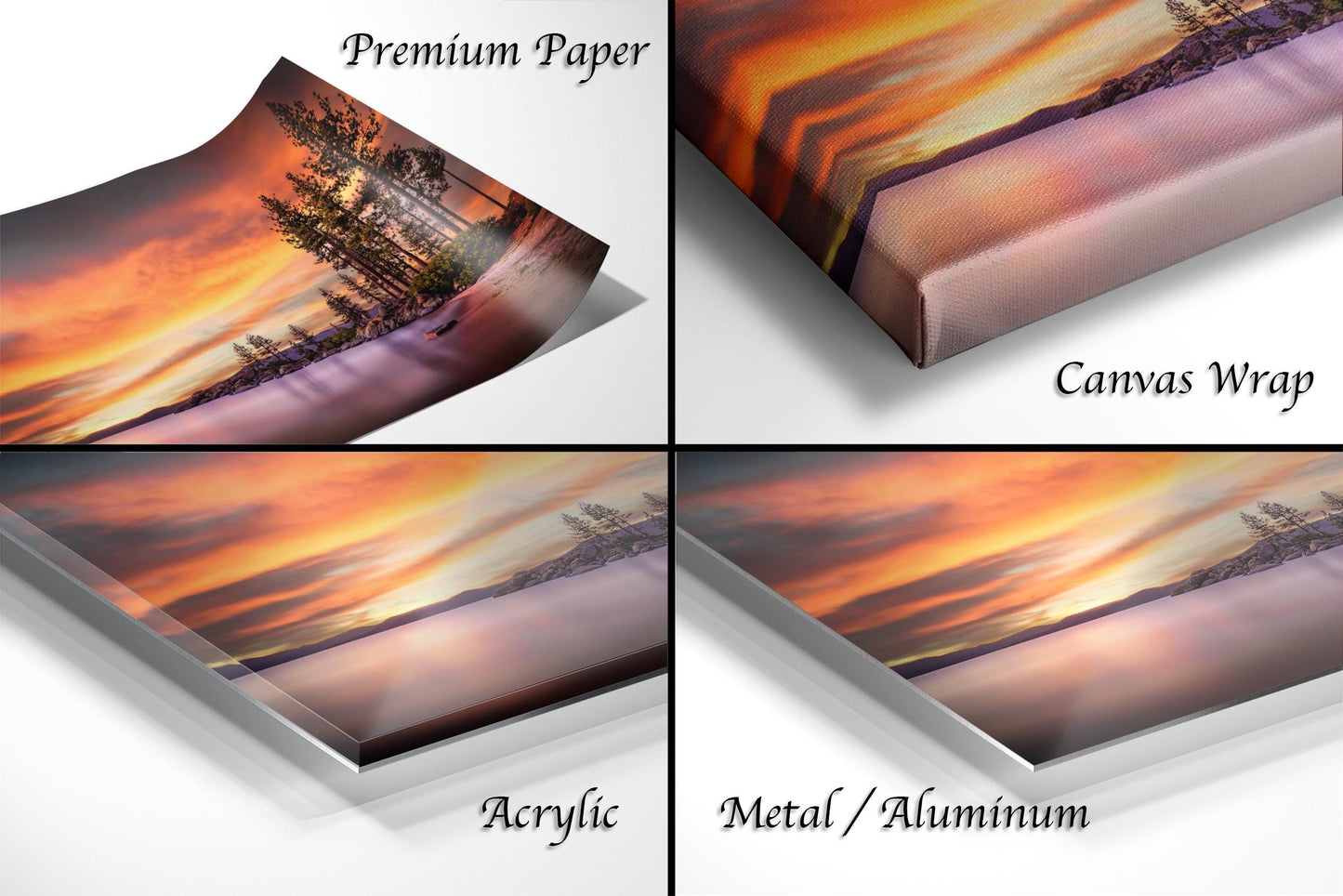 Lake Tahoe Sunset Print – Fine Art Landscape on Archival Paper | Signed Artist Work