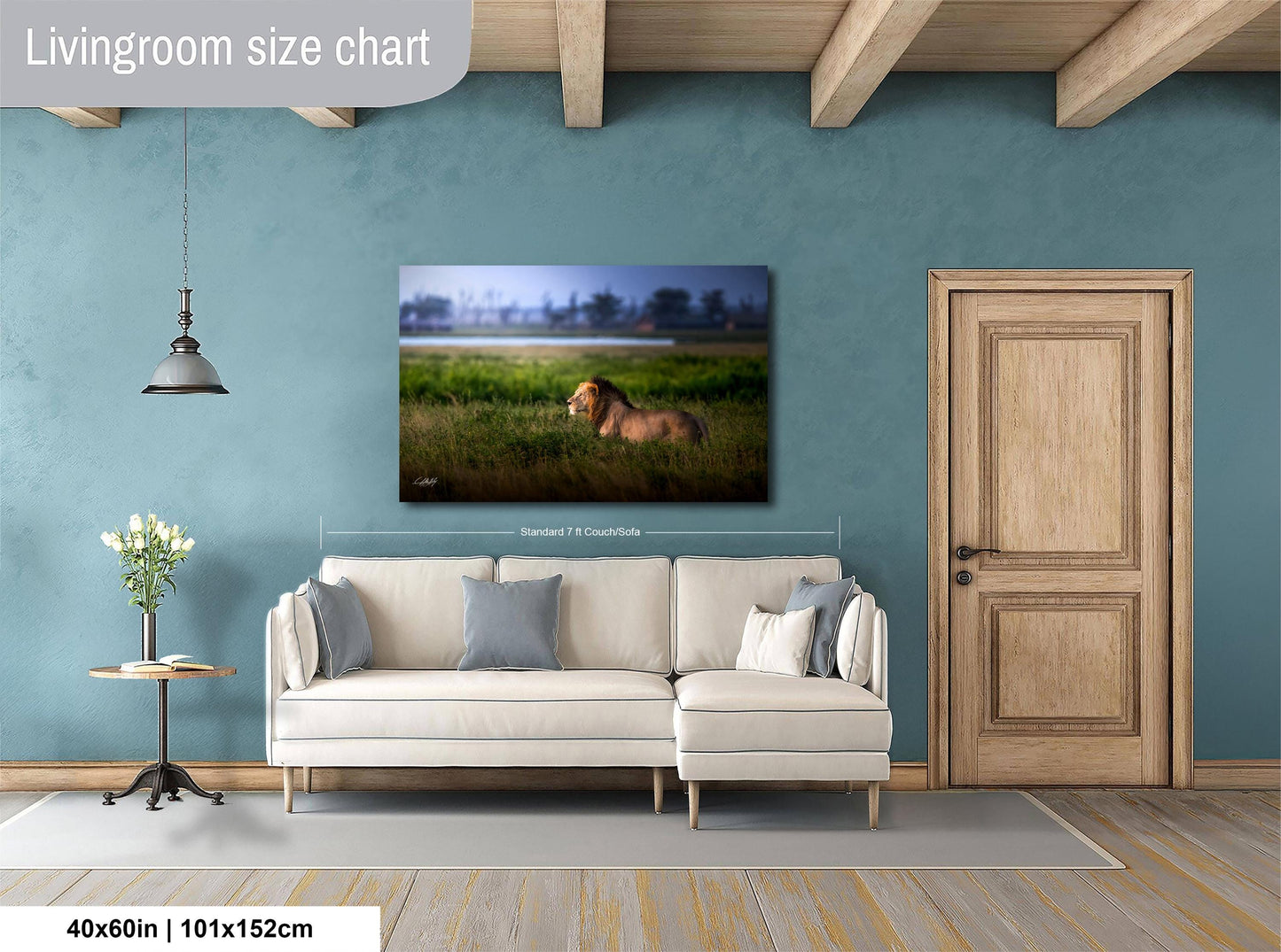 Lion Wildlife Wall Art - Maasai Mara Safari Boho Animal Print Decor