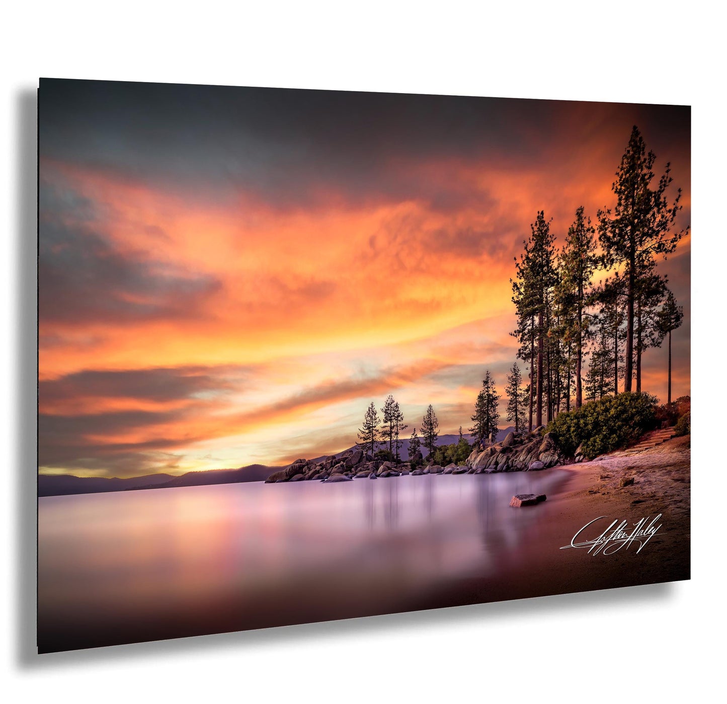 Lake Tahoe Sunset Print – Fine Art Landscape on Archival Paper | Signed Artist Work