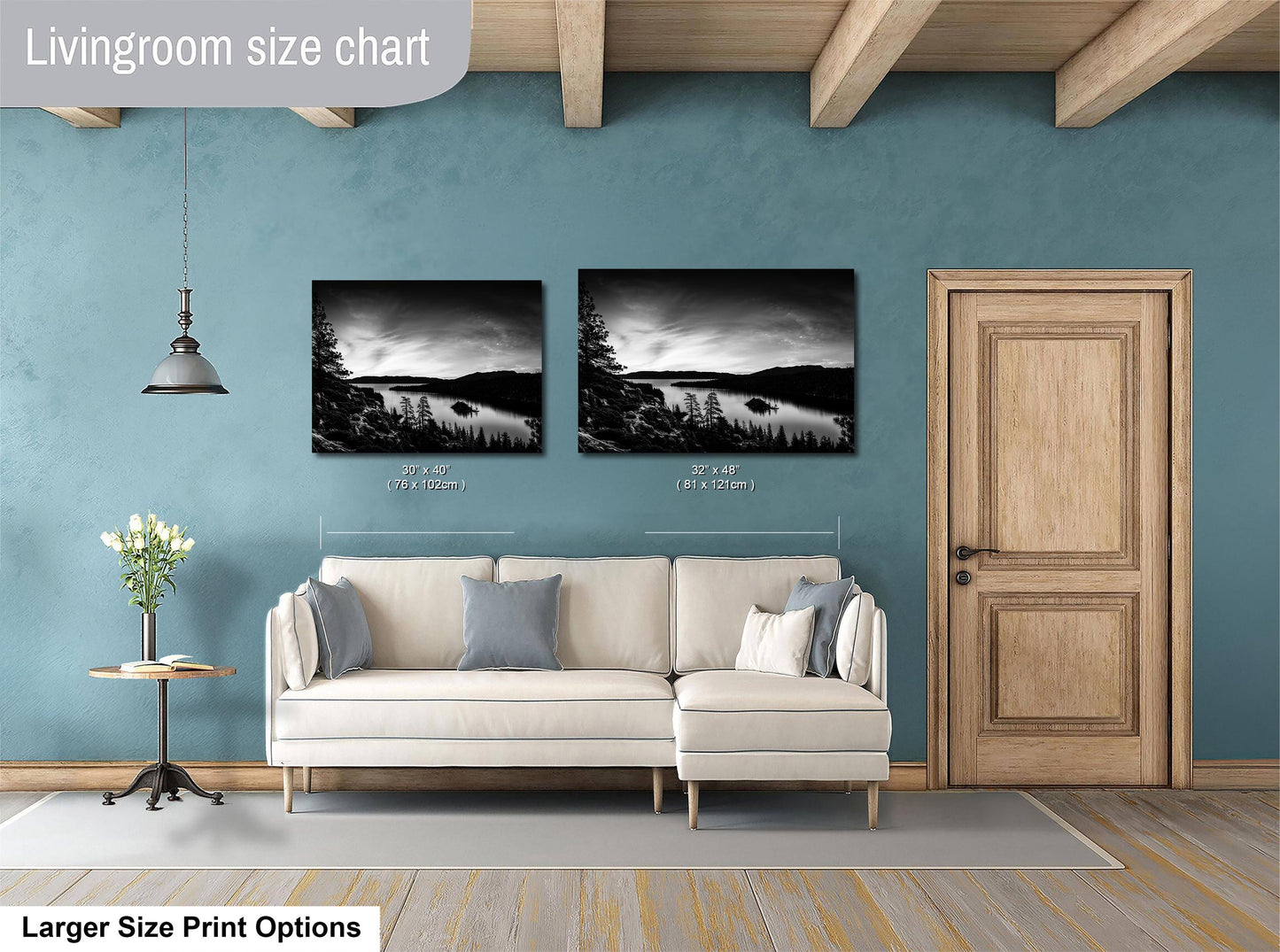 Emerald Bay Lake Print – Serene Mountain Landscape Art | Black & White Fine Art