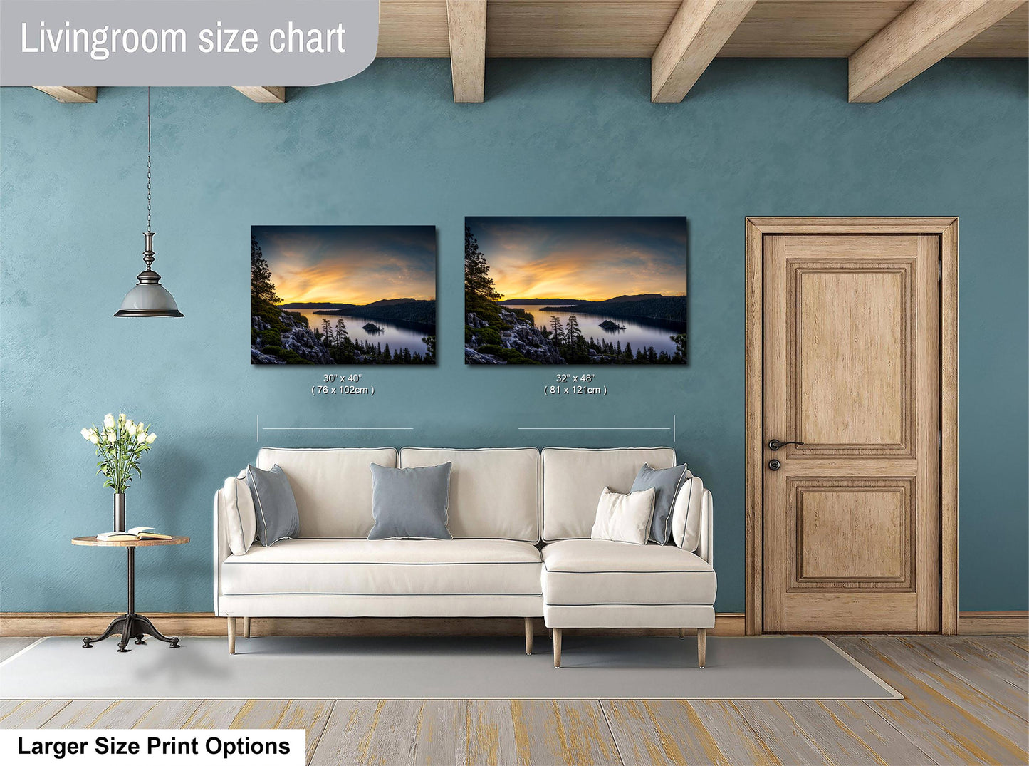 Emerald Bay Lake Print – Serene Mountain Scene With Calming Pine Tree Art