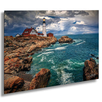 Portland Head Light, Maine lighthouse, blue hour, long exposure photography, rising tide, George Washington, coastal landmarks, Portland Maine, historic lighthouses, maritime heritage, twilight photography, New England, seascape photography
